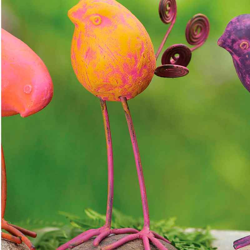 Terracotta Bird on Stone Figurine - Spice